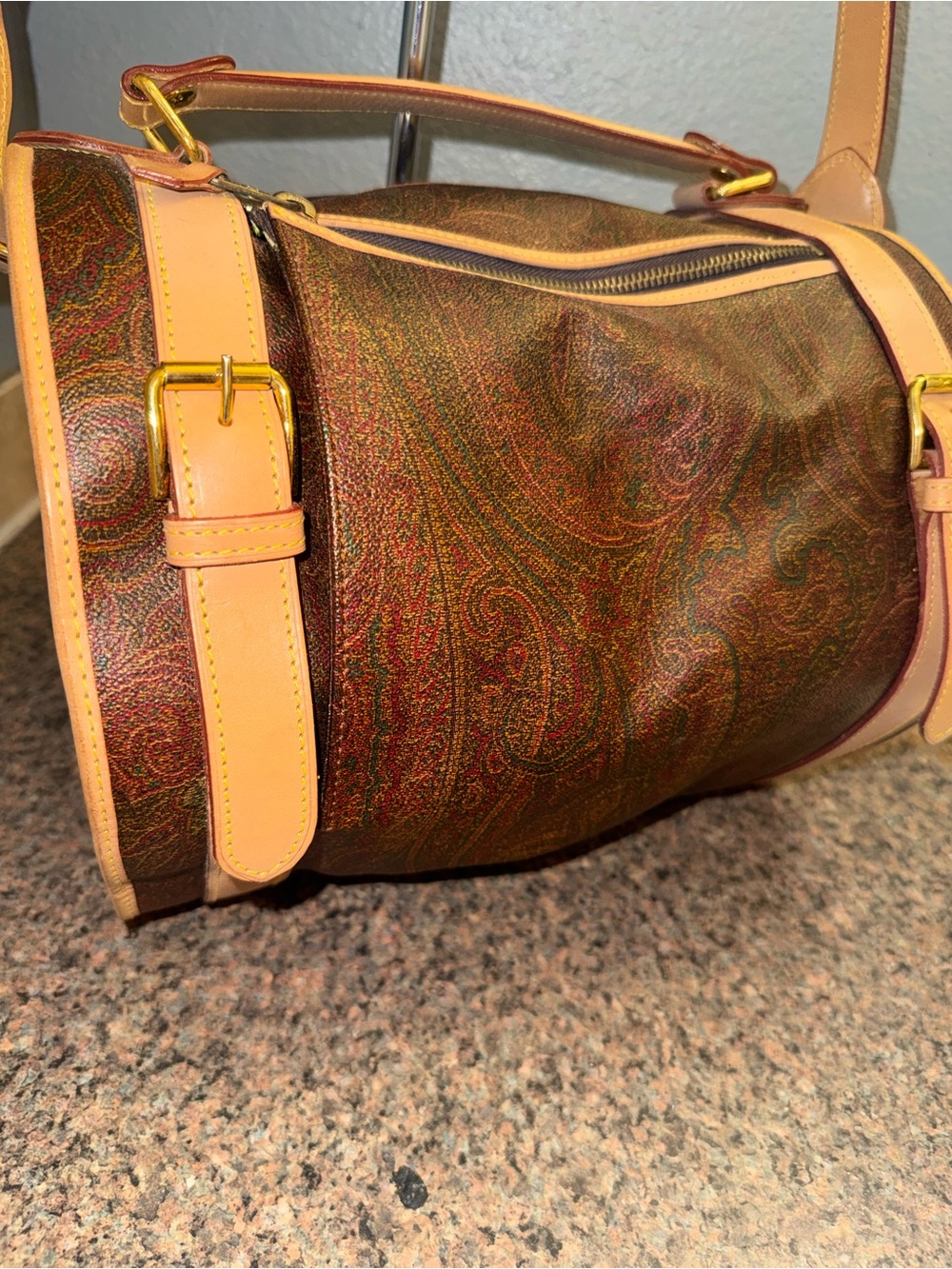 ETRO Milano Paisley Barrel Duffel Bag EUC - Picture 2 of 9